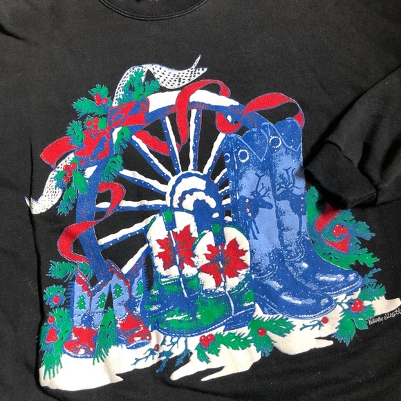 Vintage Western Christmas Theme Sweatshirt - Picture 3 of 4